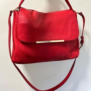 Red leather bag Banana Republic
